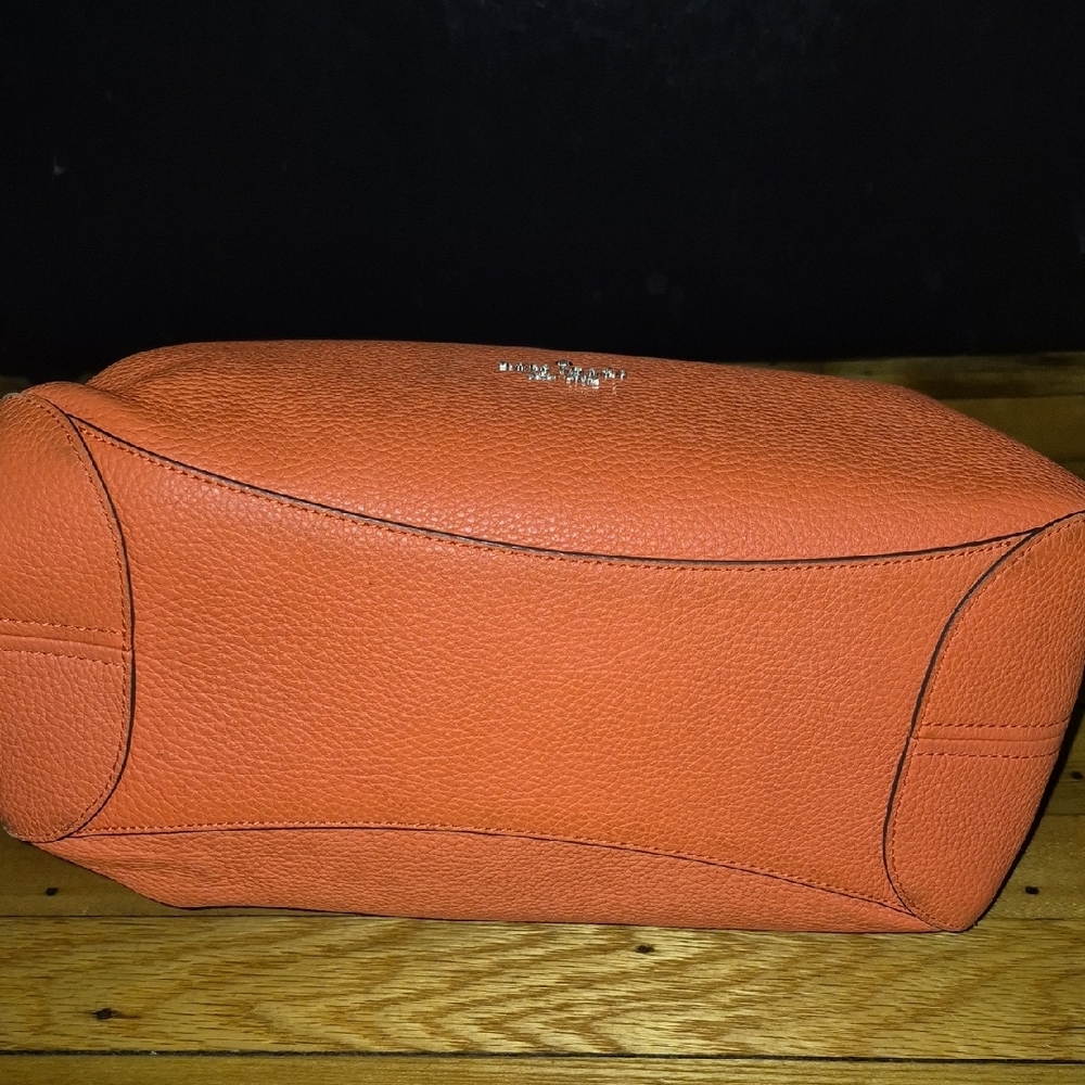 kate spade Leila Elegant Orange Suede Shoulder Bag. - Picture 6 of 16